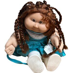 Cabbage Patch Kids 1988 African American Doll With Braided Hair & Blue Dress By